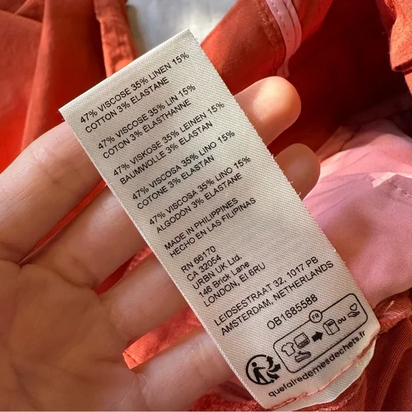 Maeve The Portside Jumpsuit 10 Wide Leg Linen Blend Square Neck Rust Orange NWT - Picture 15 of 15